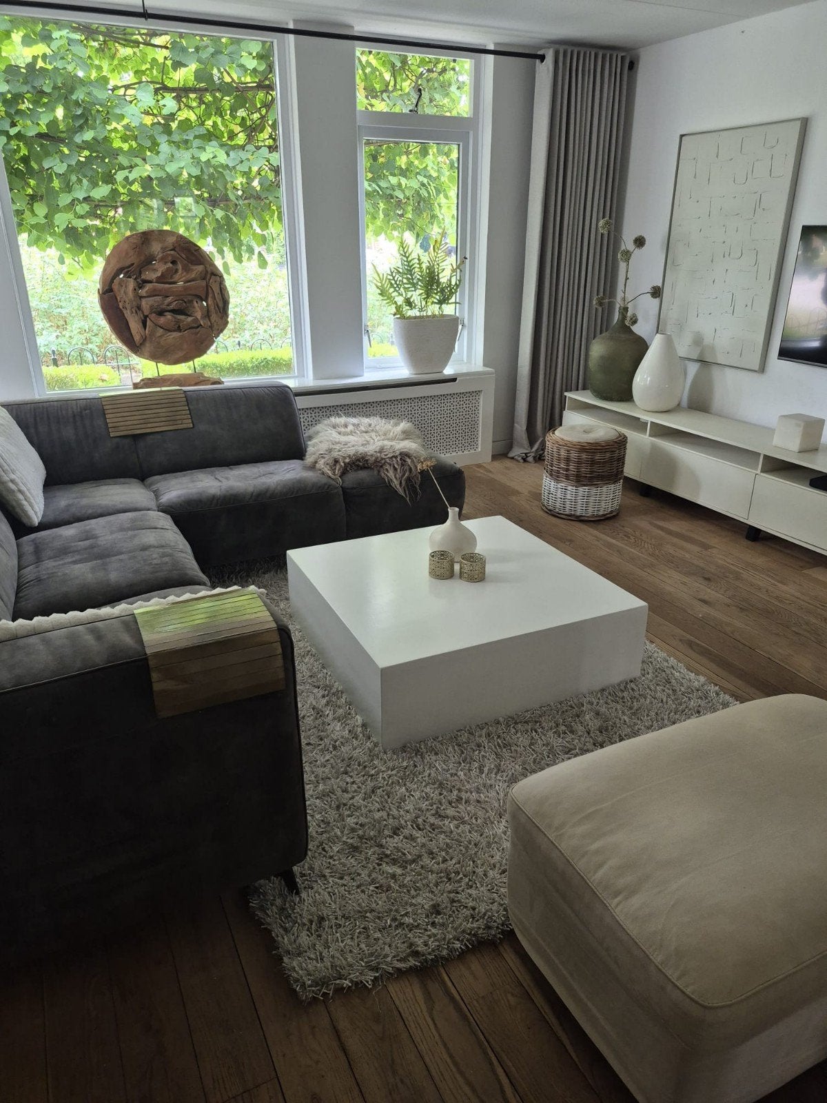 Witte vierkante SALONTAFEL van €399,= nu voor €259,=, Overige materialen, Gebruikt, 50 tot 100 cm, Vierkant