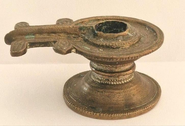 Oude bronzen Lingam houder., Ophalen of Verzenden, Koper of Brons