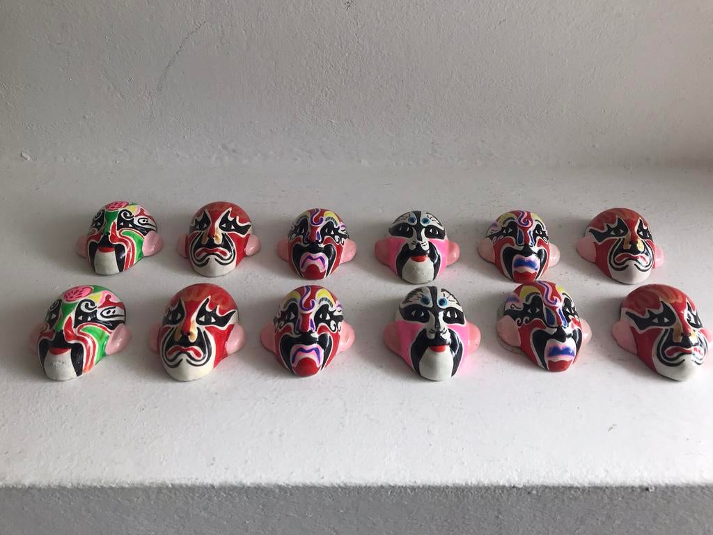 Chinese miniatuur opera maskers Beijing, Ophalen of Verzenden
