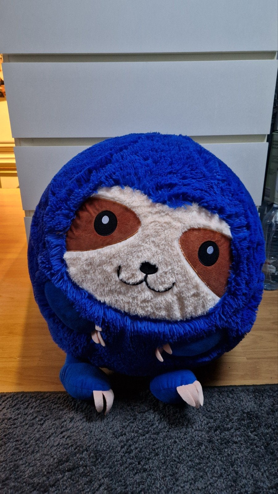 blauwe knuffel bal groot, Ophalen of Verzenden