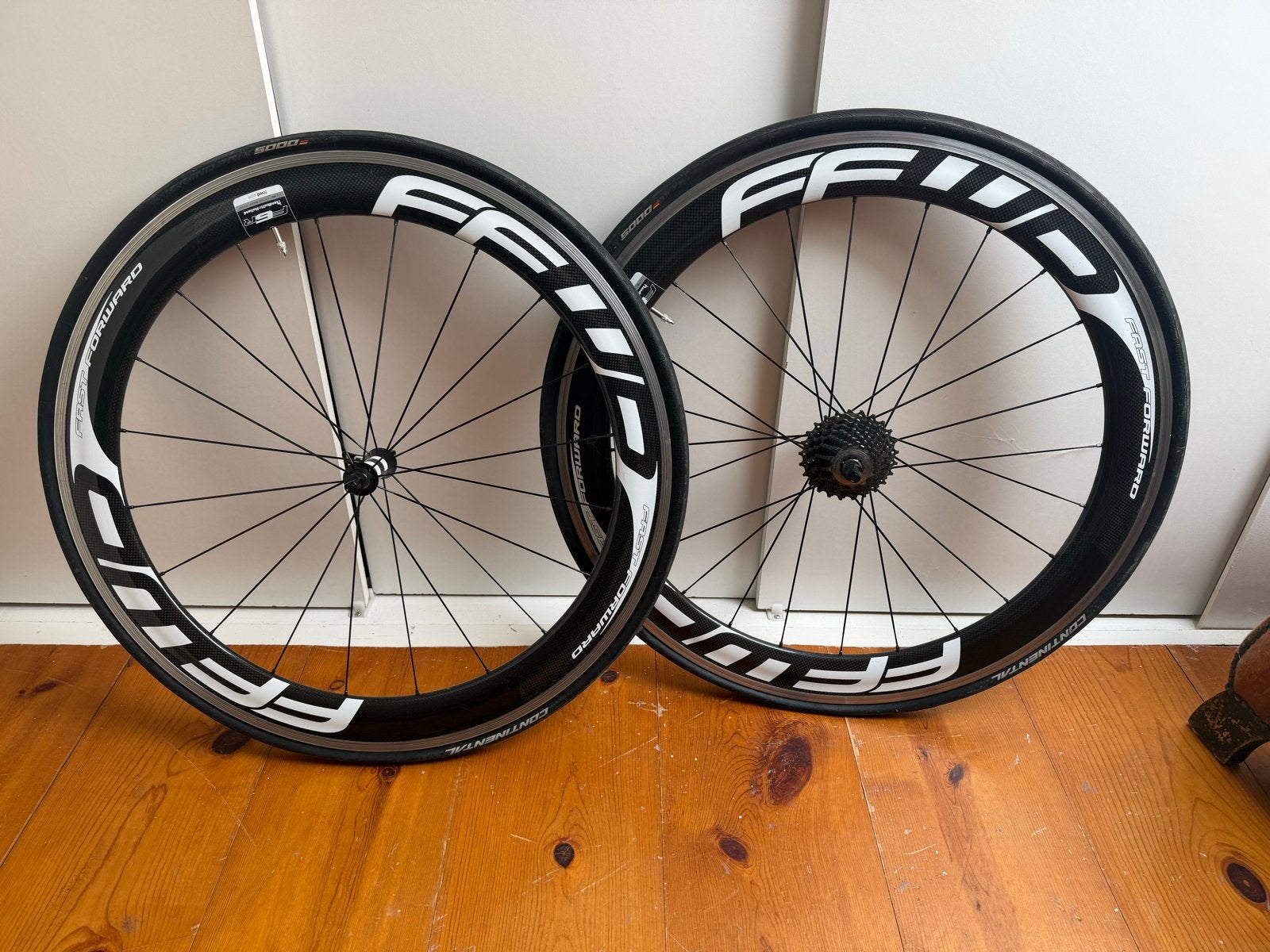 FFWD F6R Carbon Wielset met Continental GP5000 banden, Gebruikt, Racefiets, Carbon, Ophalen