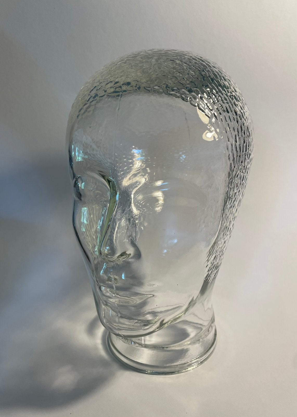 Vintage jaren’ 70 mannequin hoofd, transparant glas, Antiek en Kunst, Ophalen of Verzenden