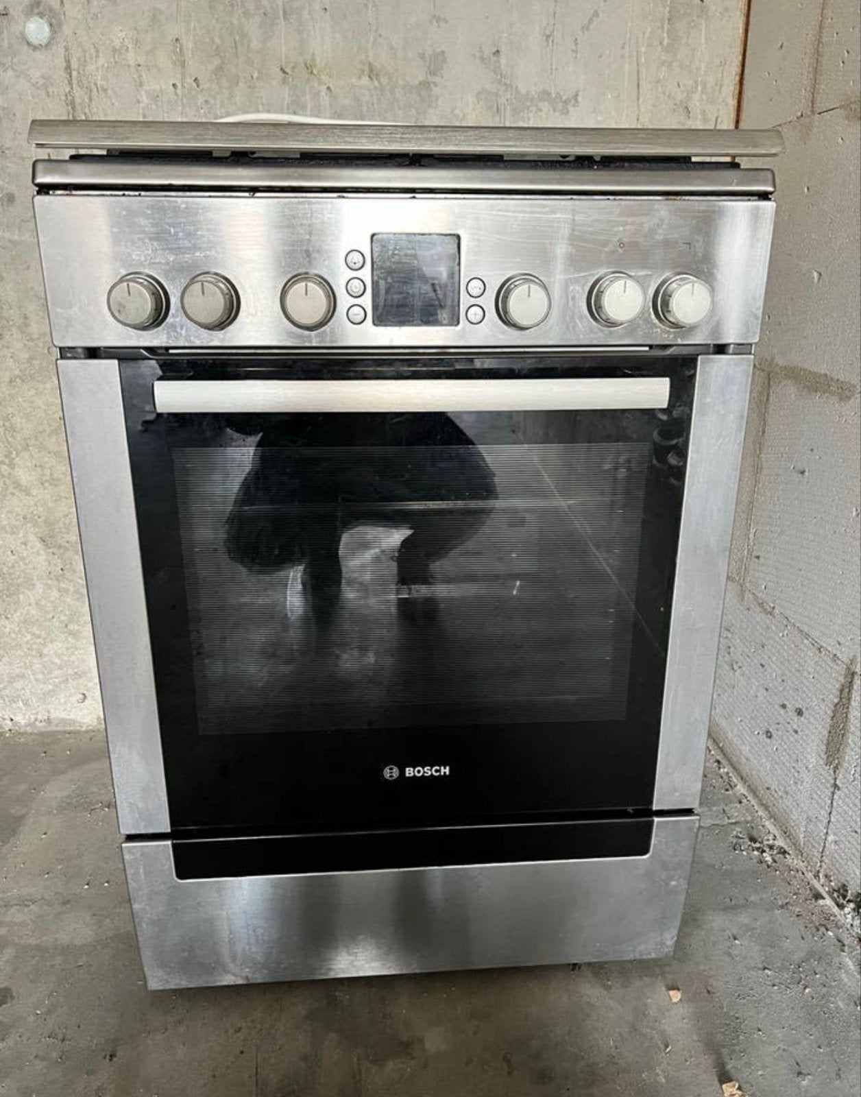 Bosch Gas Fornuis met Oven, Gebruikt, Hete lucht, 60 cm of meer, Gas