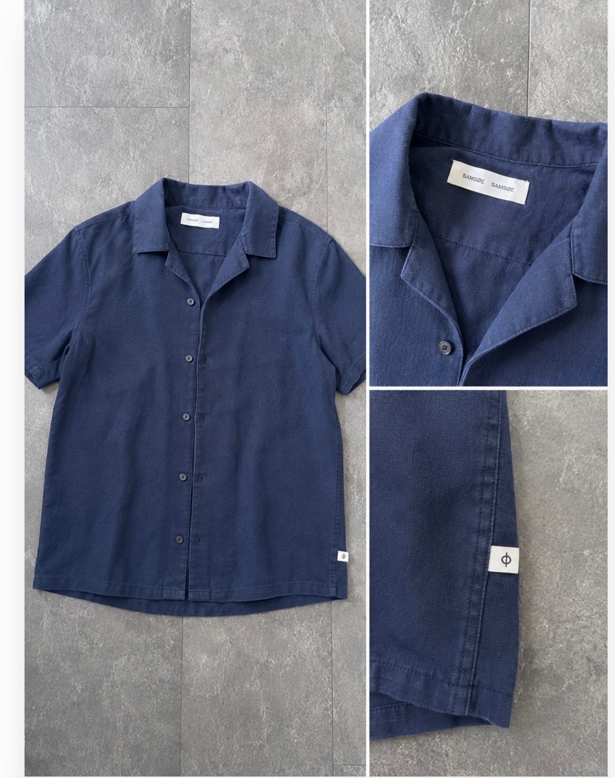 Samsøe Samsøe donkerblauw overhemd, Ophalen of Verzenden, Zo goed als nieuw, Blauw, Halswijdte 39/40 (M)