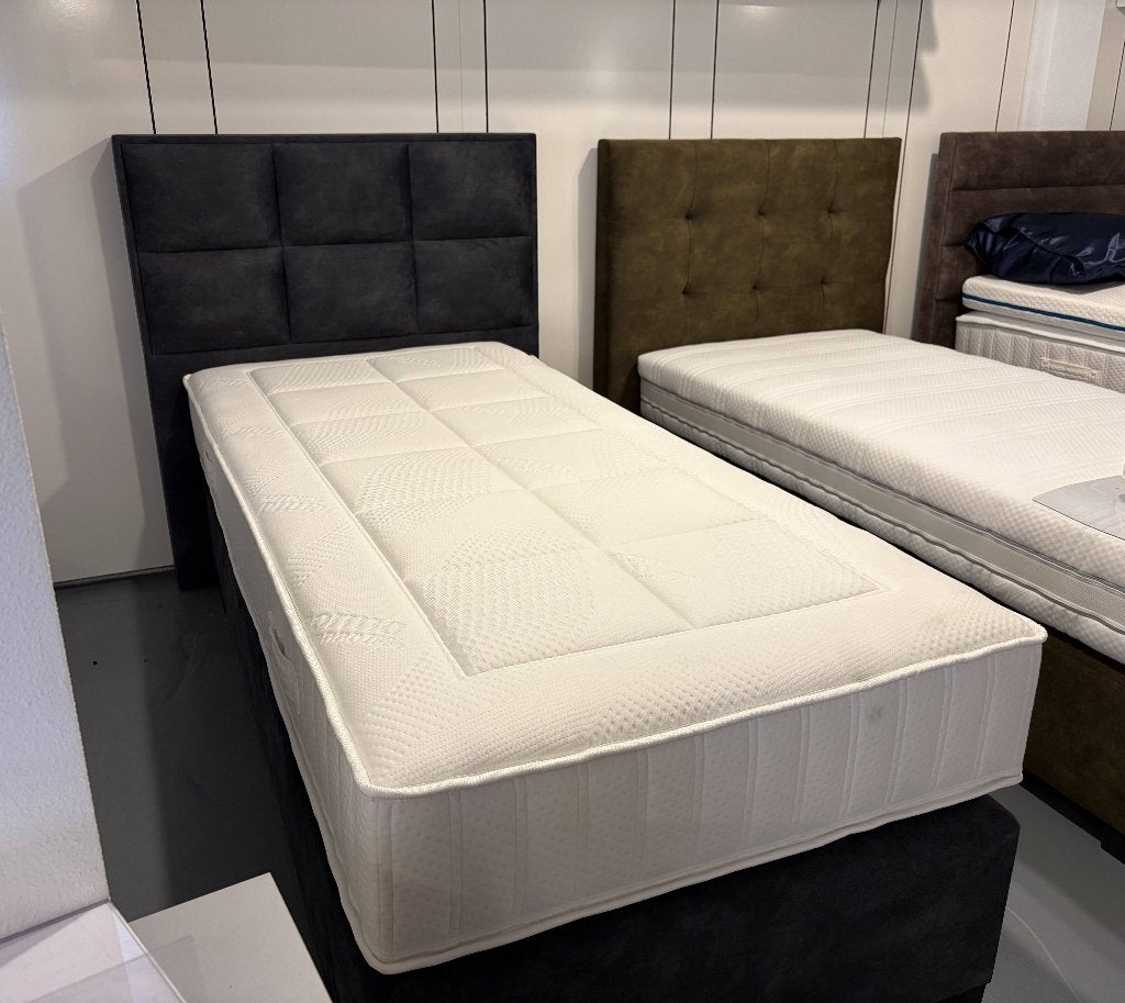 Eenpersoonsbed incl. matras + topper | v.a. €295,-, 90 cm, Eenpersoons, Wit, Nieuw
