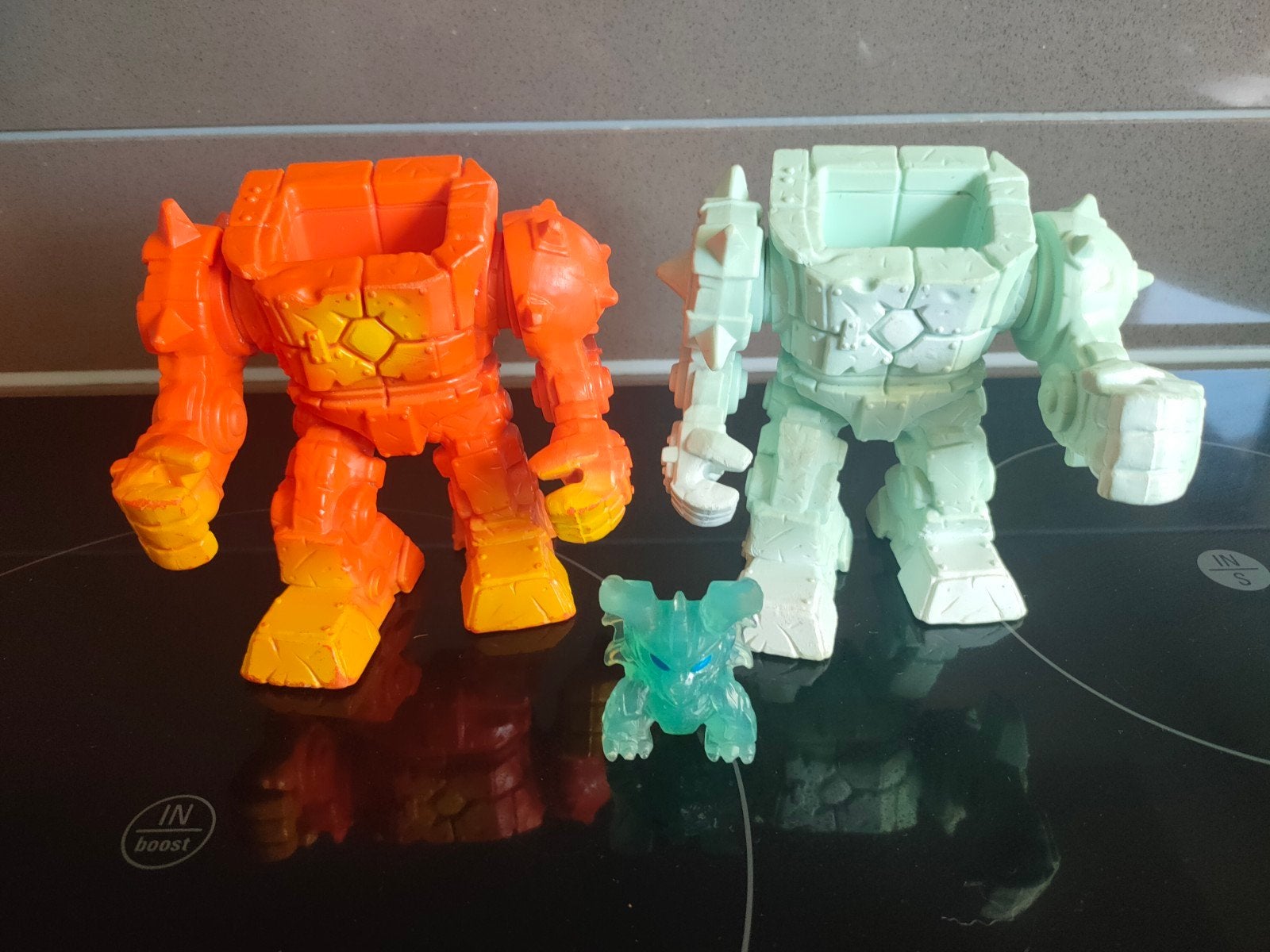 Schleich ELDRADOR CREATURES Lava en Ice Monster, met draakje, Verzamelen, Speelgoed, Gebruikt, Ophalen of Verzenden