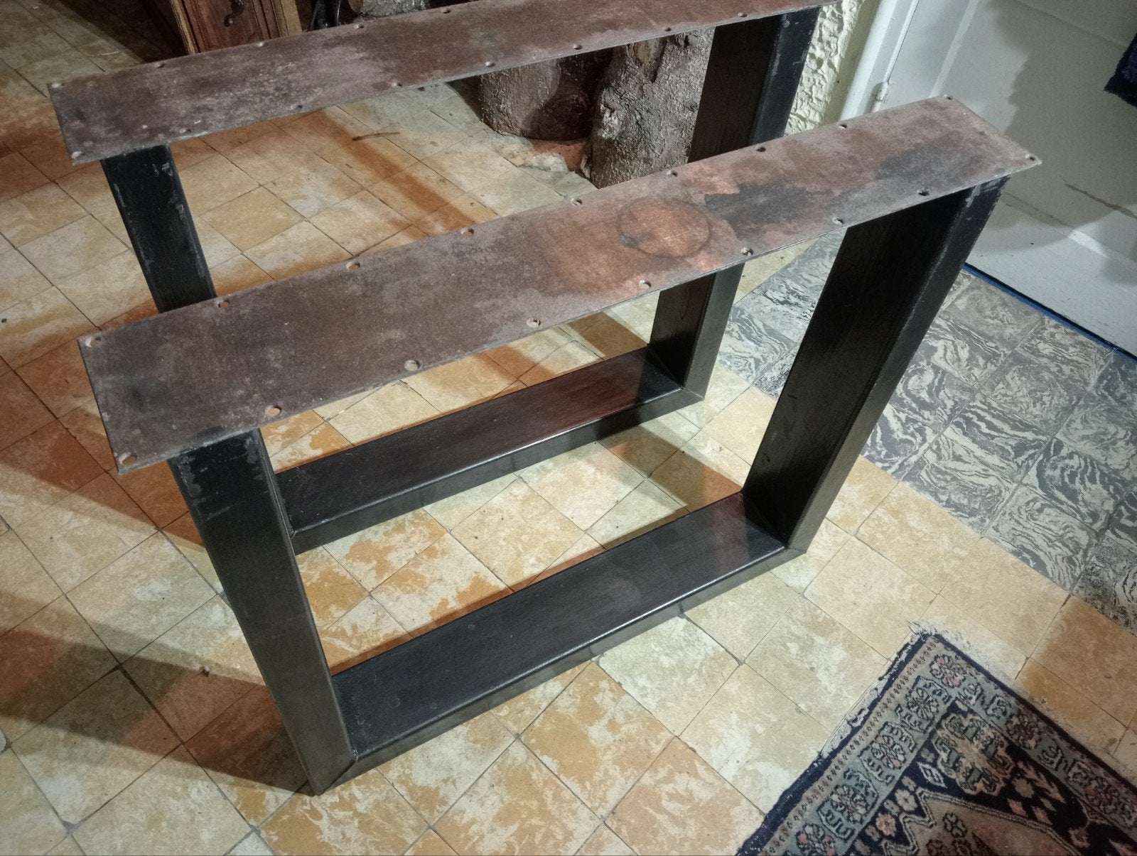 Stalen poten voor tafel of bureau - Set van 2, Tafelpoot, Gebruikt, 50 tot 100 cm, Onbekend