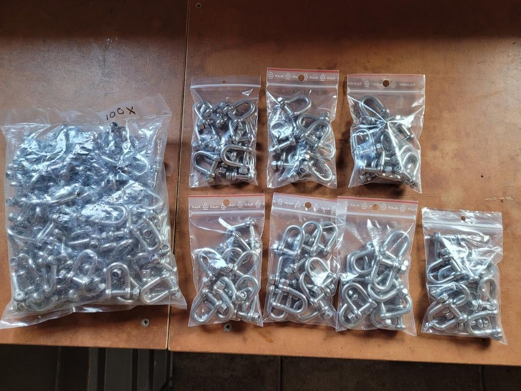 RVS D-sluiting 6mm. met contramoer 150 stuks €50,-, Ophalen, Overige typen, Nieuw, Minder dan 50 mm