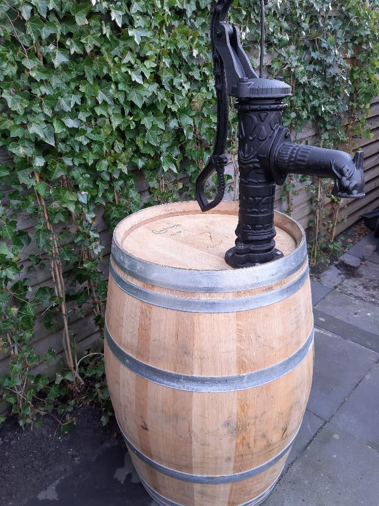 Regenton Eikenhouten Wijnvat met Zwarte of Groene Pomp, Tuin en Terras, Regentonnen, Ophalen, 150 liter of meer, Nieuw, Met pomp
