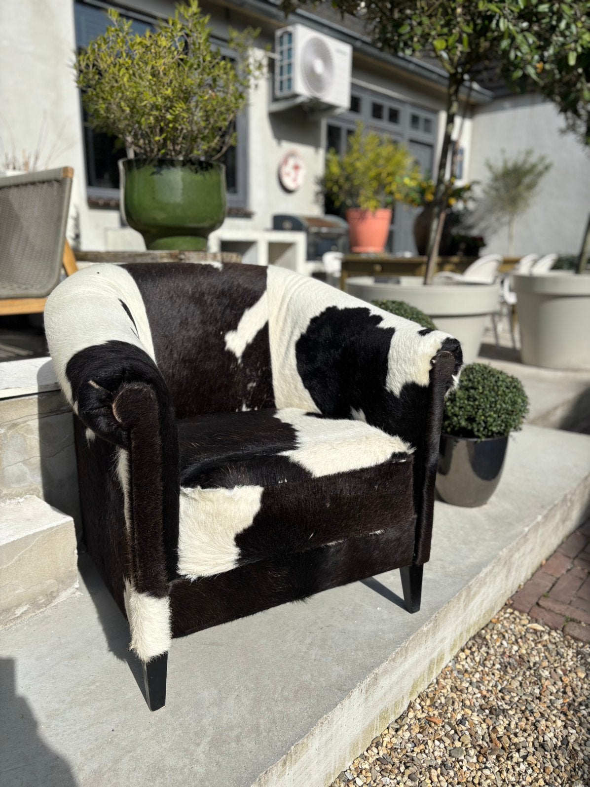 Zwart bonte Koeienhuid Fauteuil, Huis en Inrichting, Gebruikt, Landelijk, Koe, 50 tot 75 cm