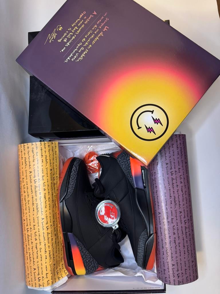 Authentic Jordan 3 Retro J Balvin Rio 2024, size 44,5, Kleding | Heren, Schoenen, Nieuw, Sportschoenen, Overige kleuren, Ophalen of Verzenden