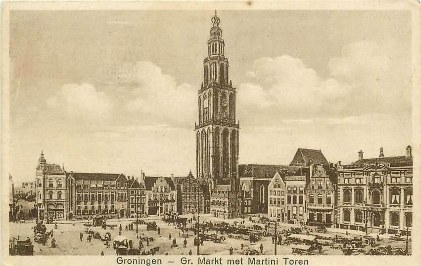 300-214-047 Groningen Gr Markt met Martini Toren, Verzenden, Voor 1920, Groningen