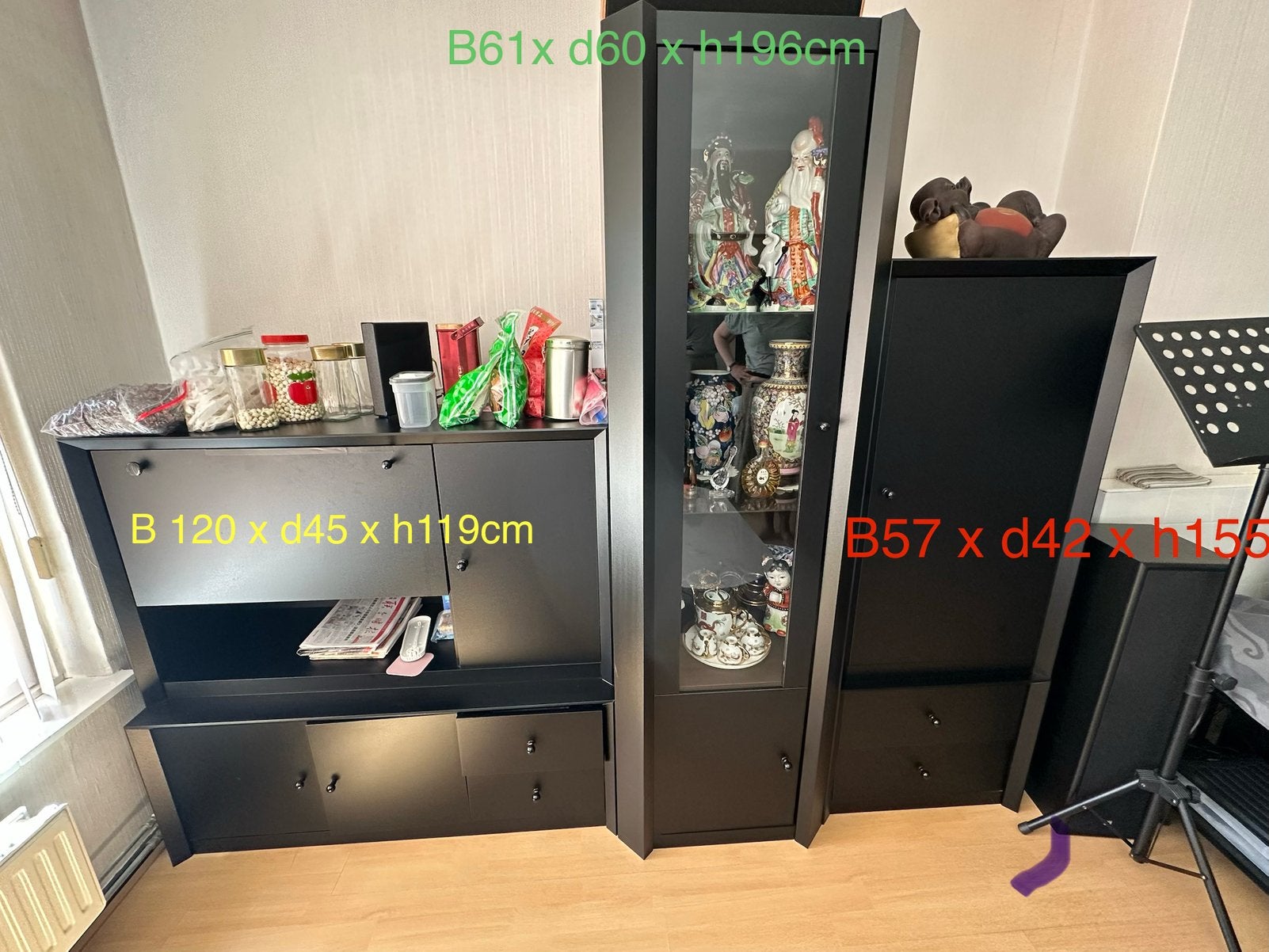 Inboedel Diverse kasten, buro(stoel), kaptafel, leren sofa, Ophalen, Gebruikt