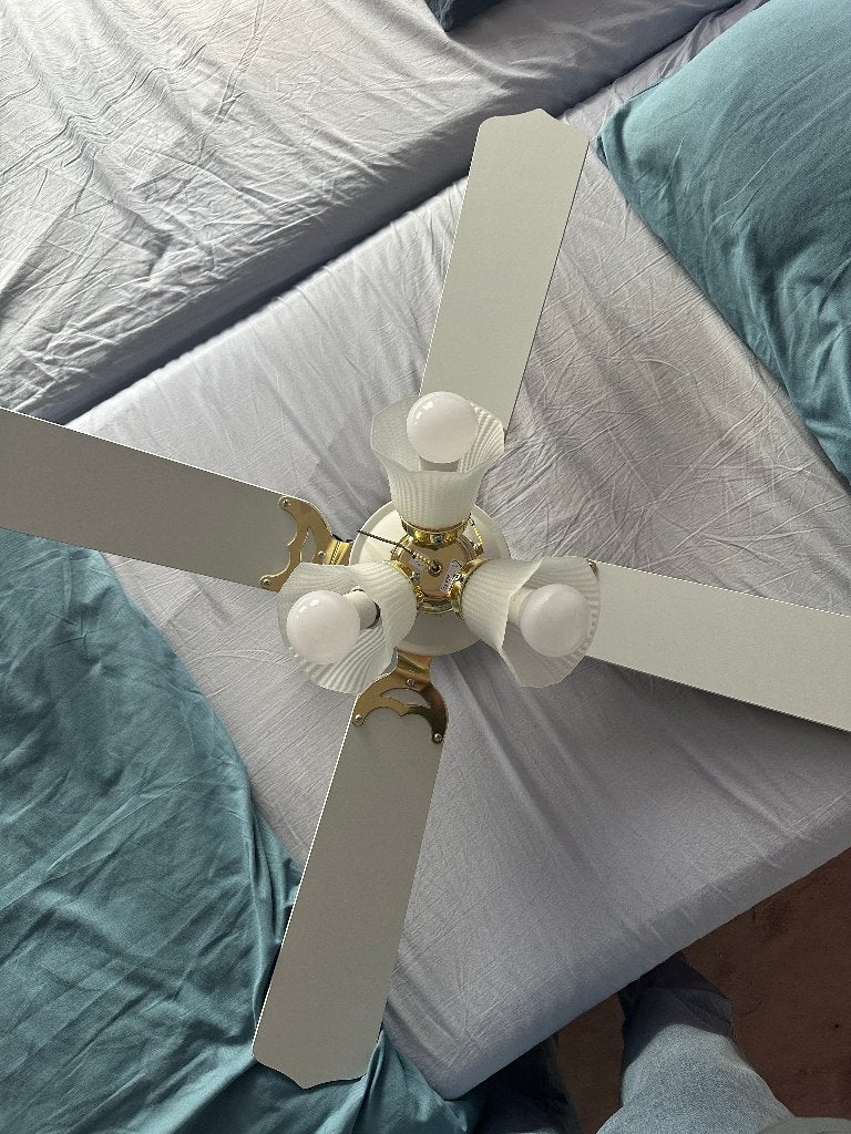 plafond ventilator met verlichting, Ophalen of Verzenden, Gebruikt, E27 (groot)