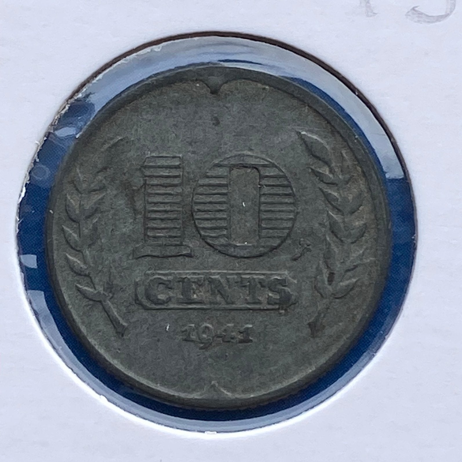 10 Cent Zink / Zinken dubbeltje uit 1941 van Wilhelmina, Postzegels en Munten, Munten | Nederland, Verzenden, Koningin Wilhelmina