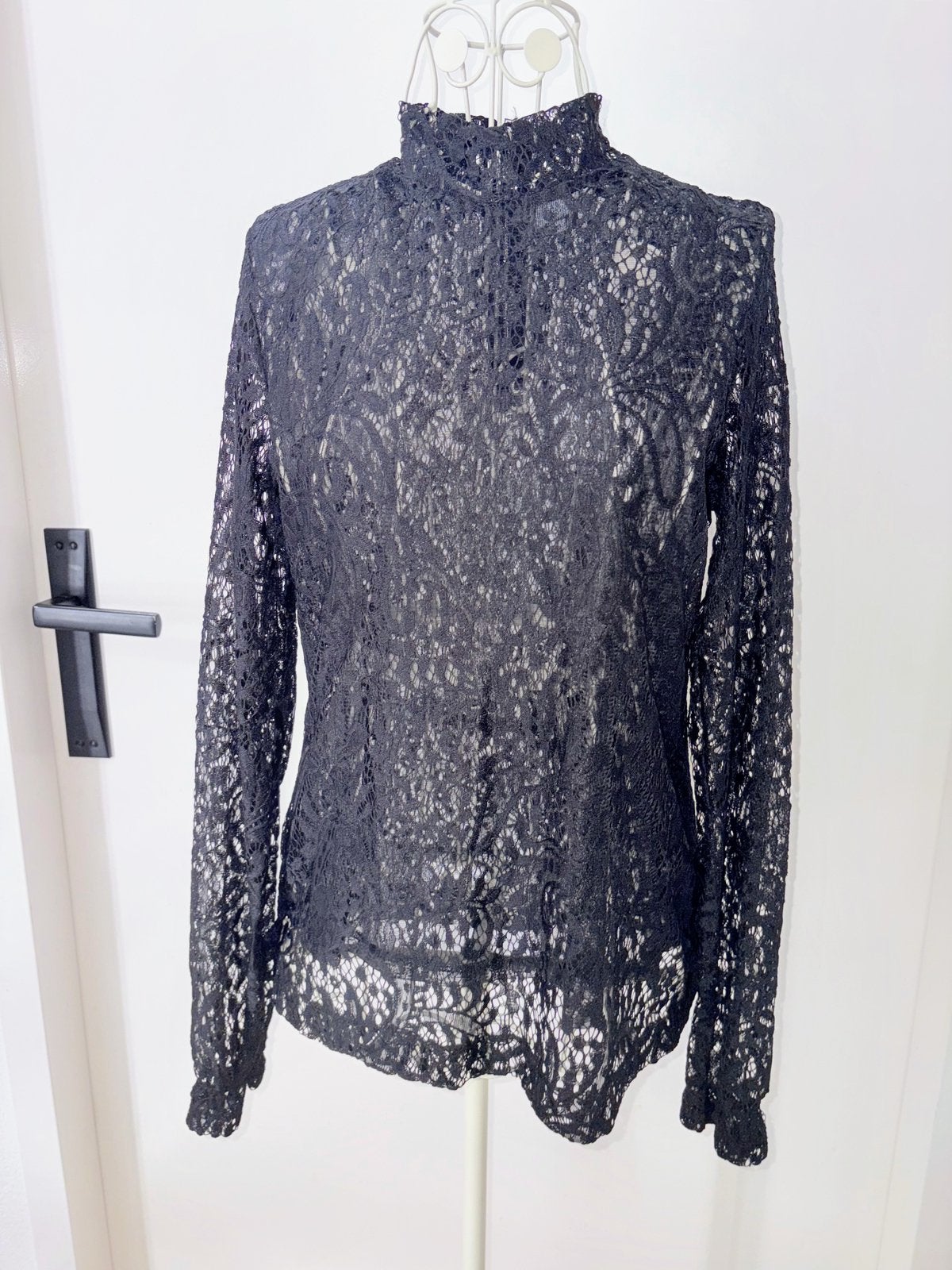 Dante 6 kanten top M, Kleding | Dames, Tops, Maat 38/40 (M), Zwart, Ophalen of Verzenden, Zo goed als nieuw