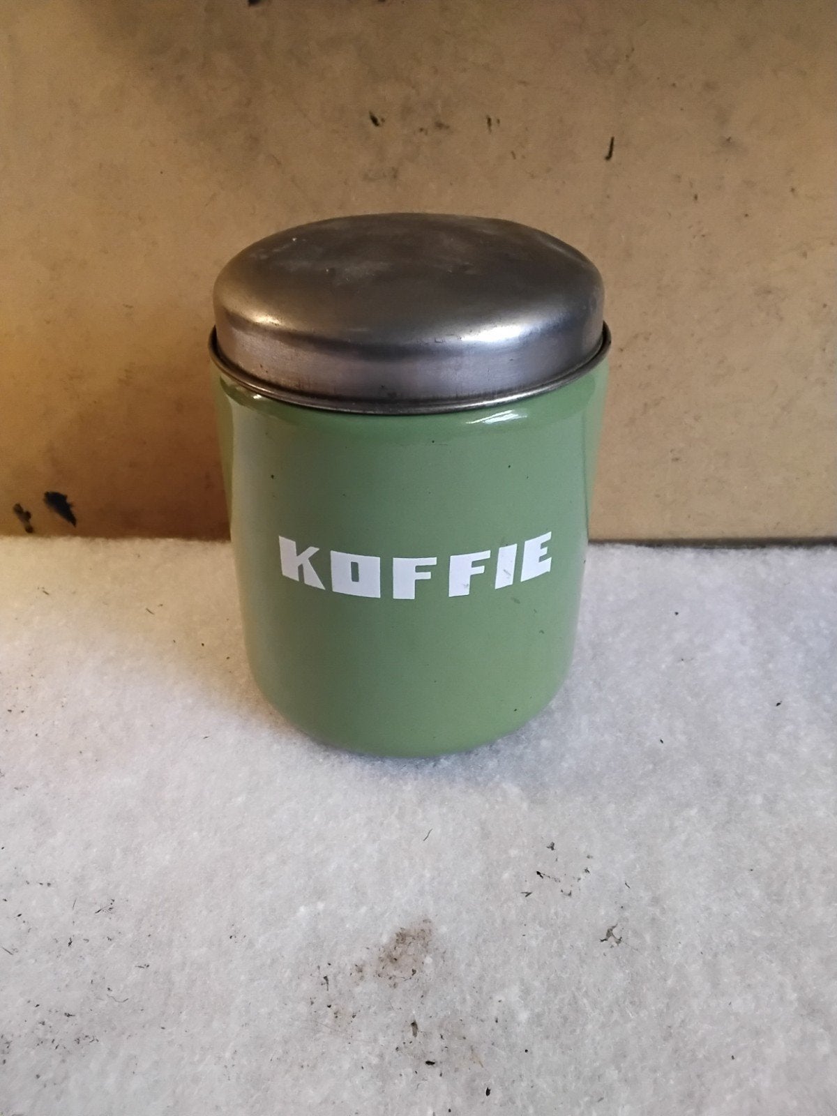 Vintage Groene Koffiebus met Deksel, Ophalen of Verzenden