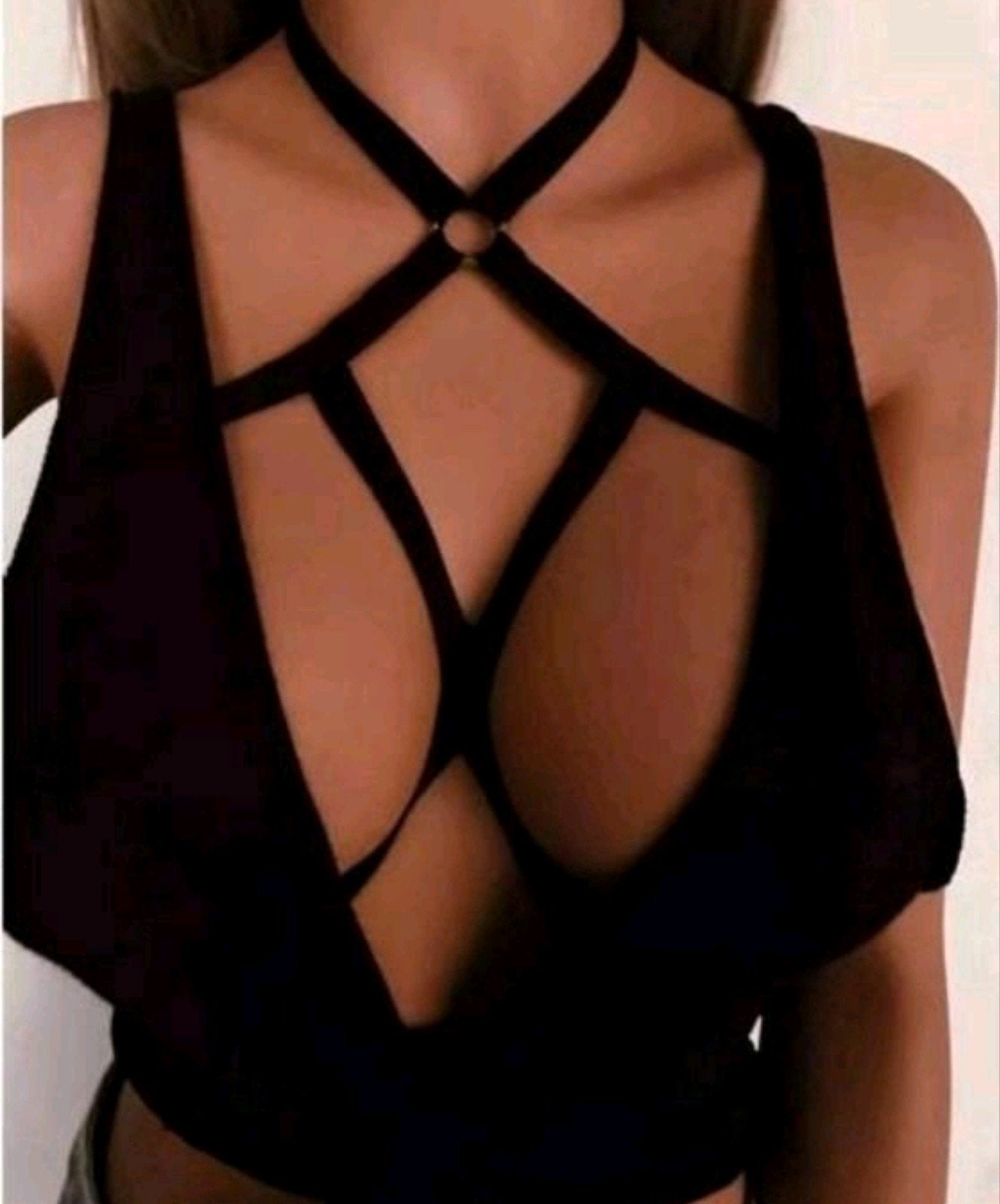 Harnas-top / Lingerie strappy top - BH edgy & stijlvol Sexy, Ophalen of Verzenden, Zwart, BH