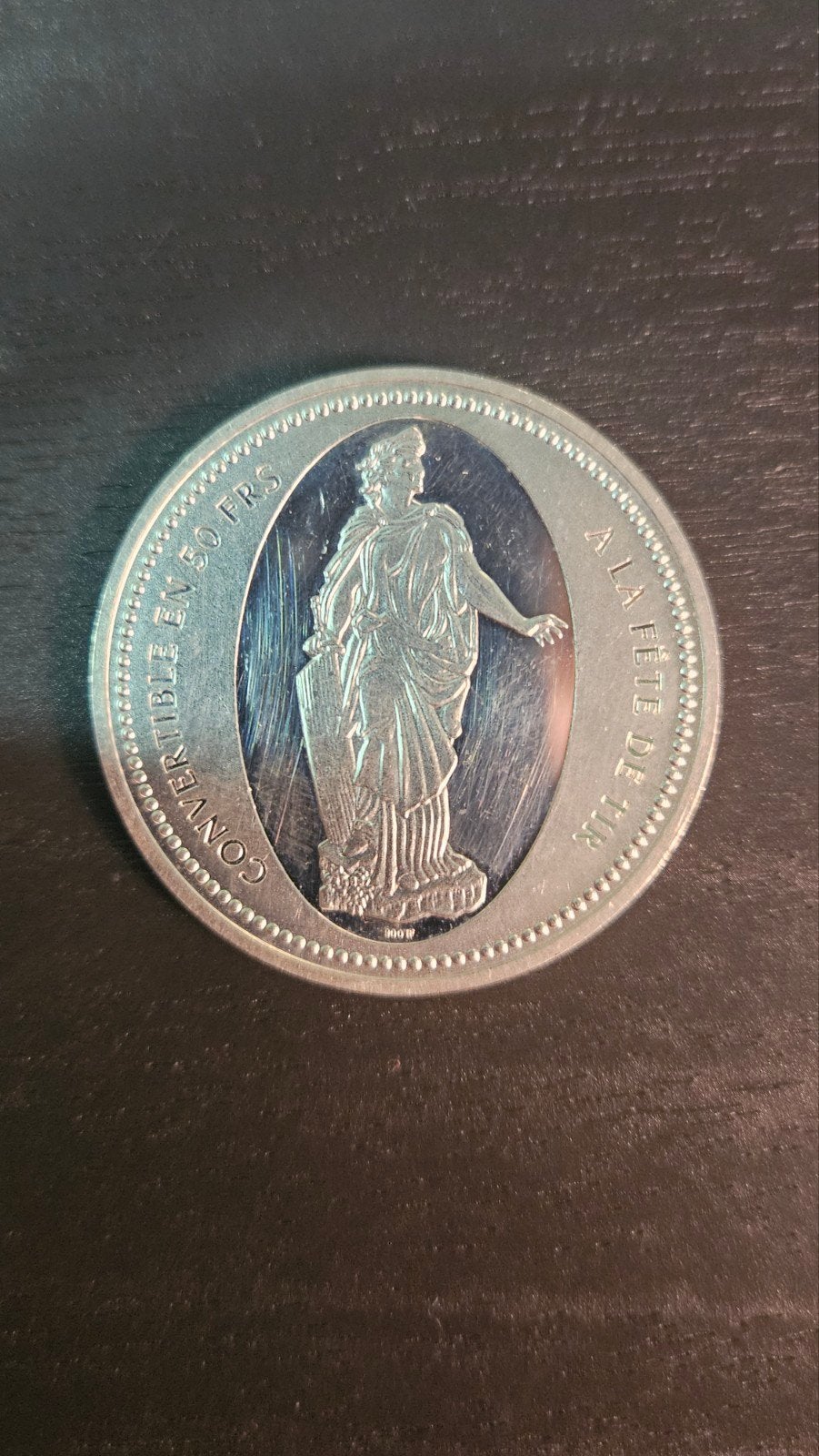 Zwitserse Schützentaler van 50 Franken – Sion 1999, Ophalen of Verzenden, Overige landen, Zilver