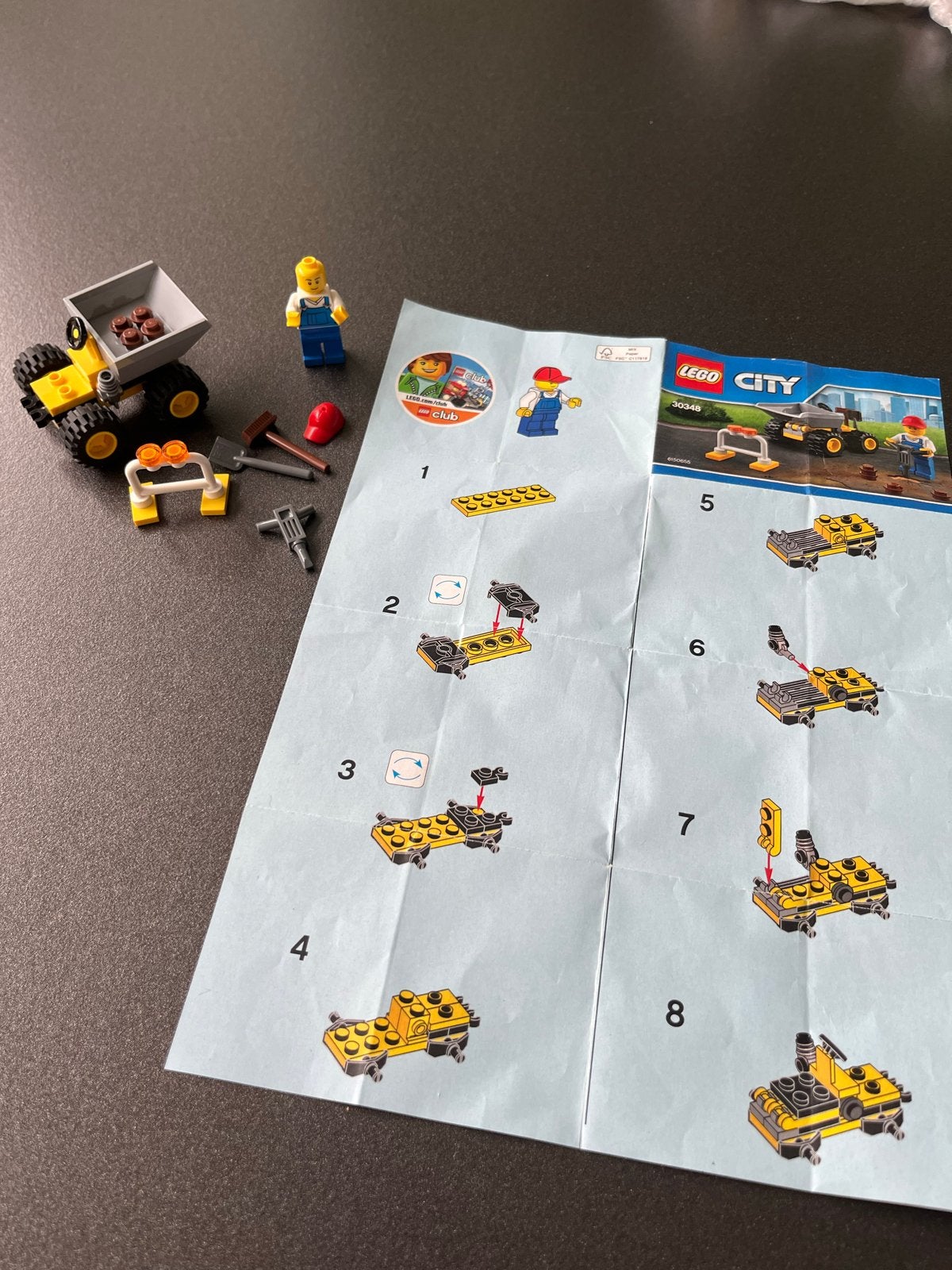 LEGO City Kiepwagen met werkman en accessoires, Ophalen of Verzenden, Gebruikt, Overige merken