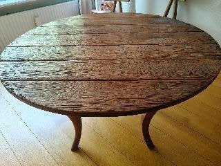 ronde eettafel, Ophalen, Gebruikt, Teak, Vier personen