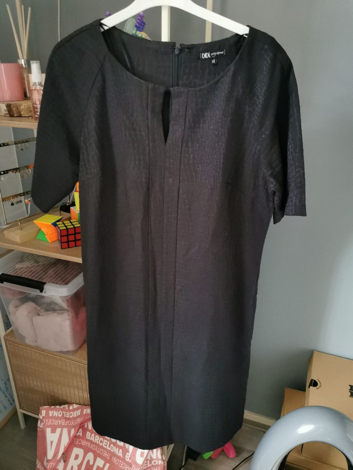 DIDI grijze jurk Maat XL met Krokodillenprint, Zwart, Maat 46/48 (XL) of groter, DIDI, Ophalen of Verzenden