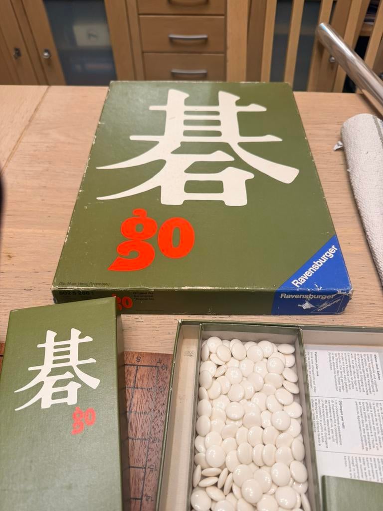 Go Ravensburger met hout bord massieve stenen, Ophalen of Verzenden, Zo goed als nieuw