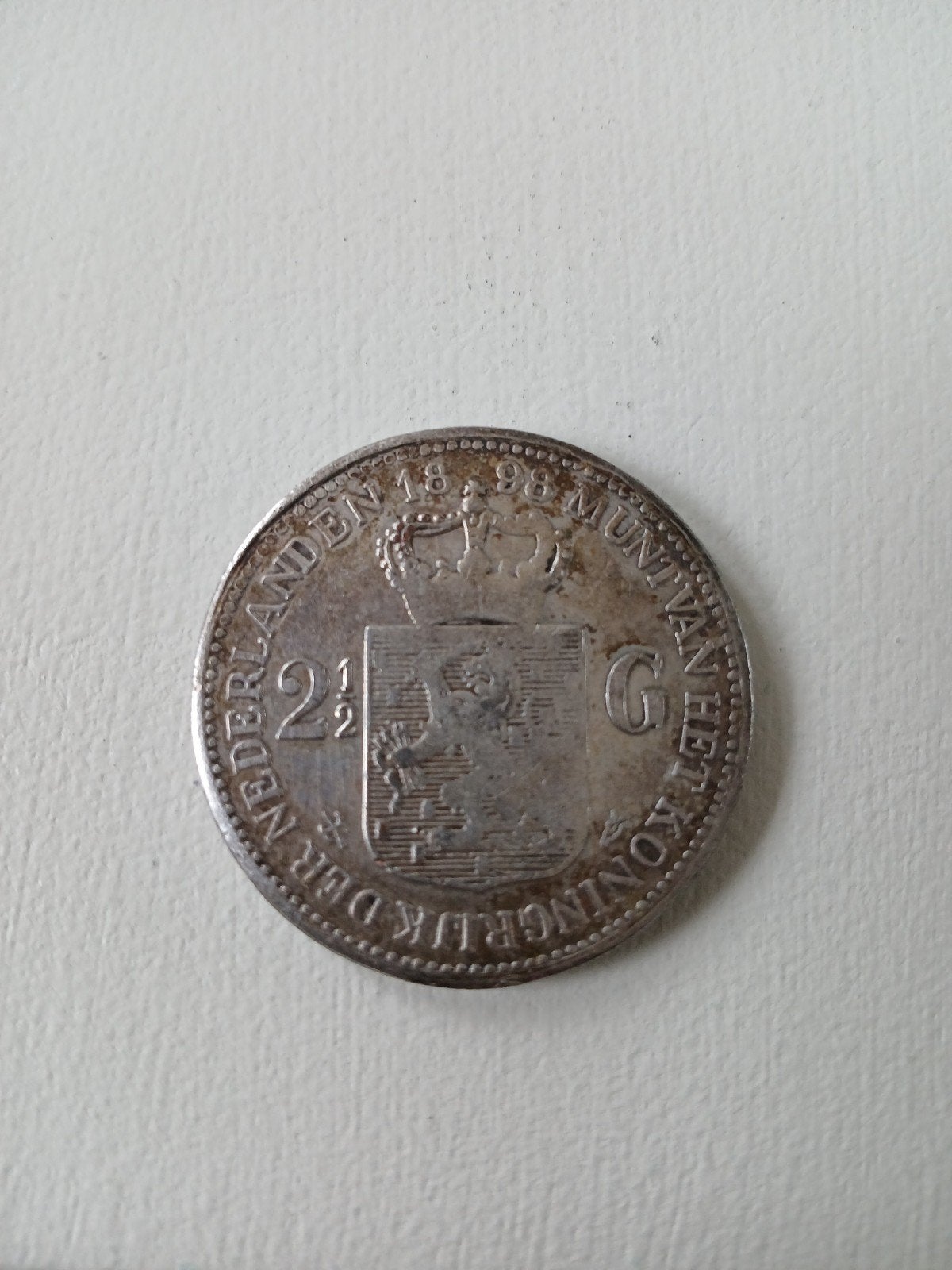 Zilveren 2 1/2  gulden  1898, Postzegels en Munten, Munten | Nederland, Ophalen of Verzenden, Koningin Wilhelmina, 1 gulden, Zilver