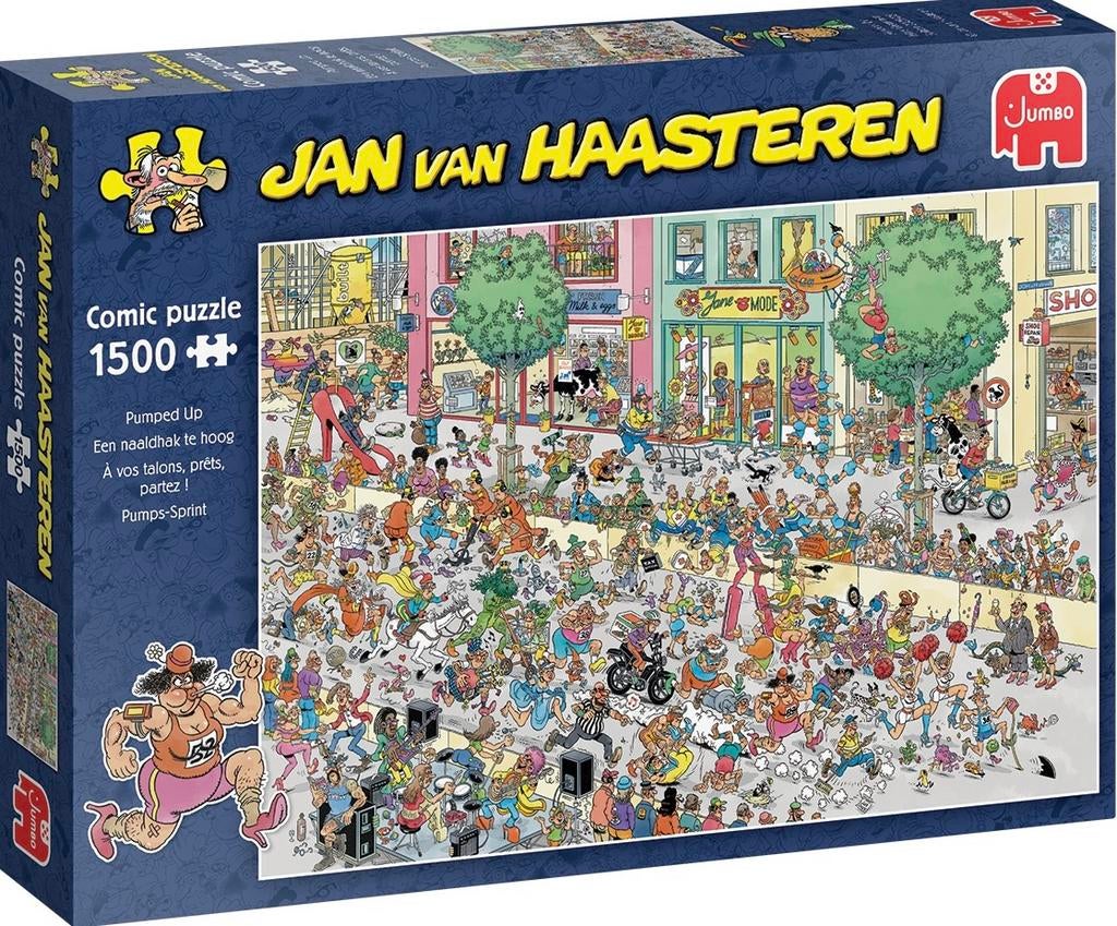 Jan van Haasteren - Een Naaldhak te Hoog - 1500 stukjes, Ophalen of Verzenden, 500 t/m 1500 stukjes, Nieuw, Legpuzzel