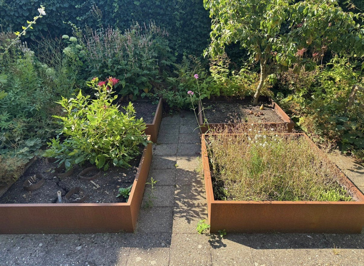 10 CORTENSTAAL PLANTENBAKKEN 120-120 -40 cm, Ophalen, Zo goed als nieuw, Metaal, 60 cm of meer