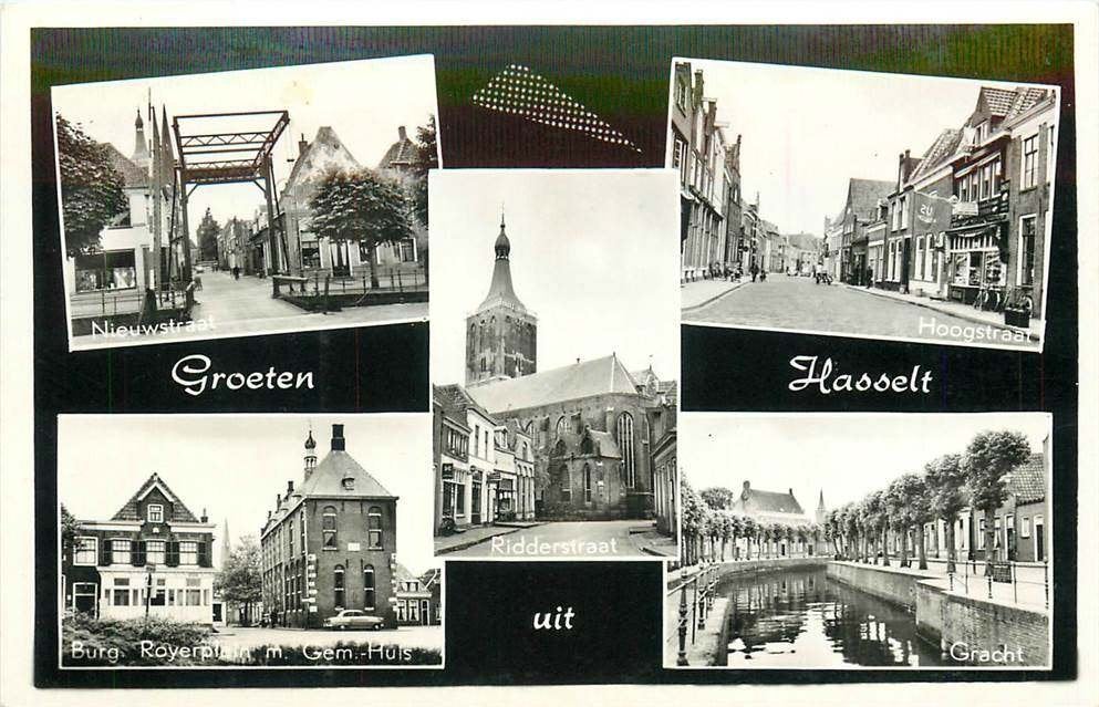 304-258-009 Hasselt Groeten uit, Verzamelen, Ansichtkaarten | Nederland, Verzenden, Voor 1920, Overijssel