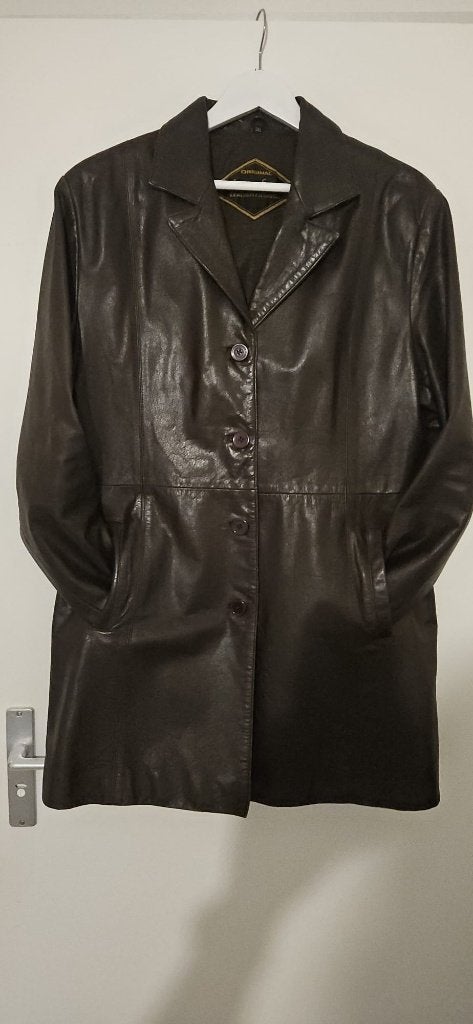 Vintage bruine leren jas | Echt leer | 3XL, Bruin, Onbekend., Maat 46/48 (XL) of groter, Ophalen of Verzenden