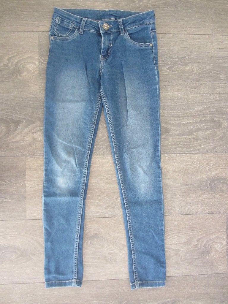 Blauwe skinny spijkerbroek Hema maat 146, Kinderen en Baby's, Kinderkleding | Maat 146, Ophalen of Verzenden, Gebruikt, Meisje