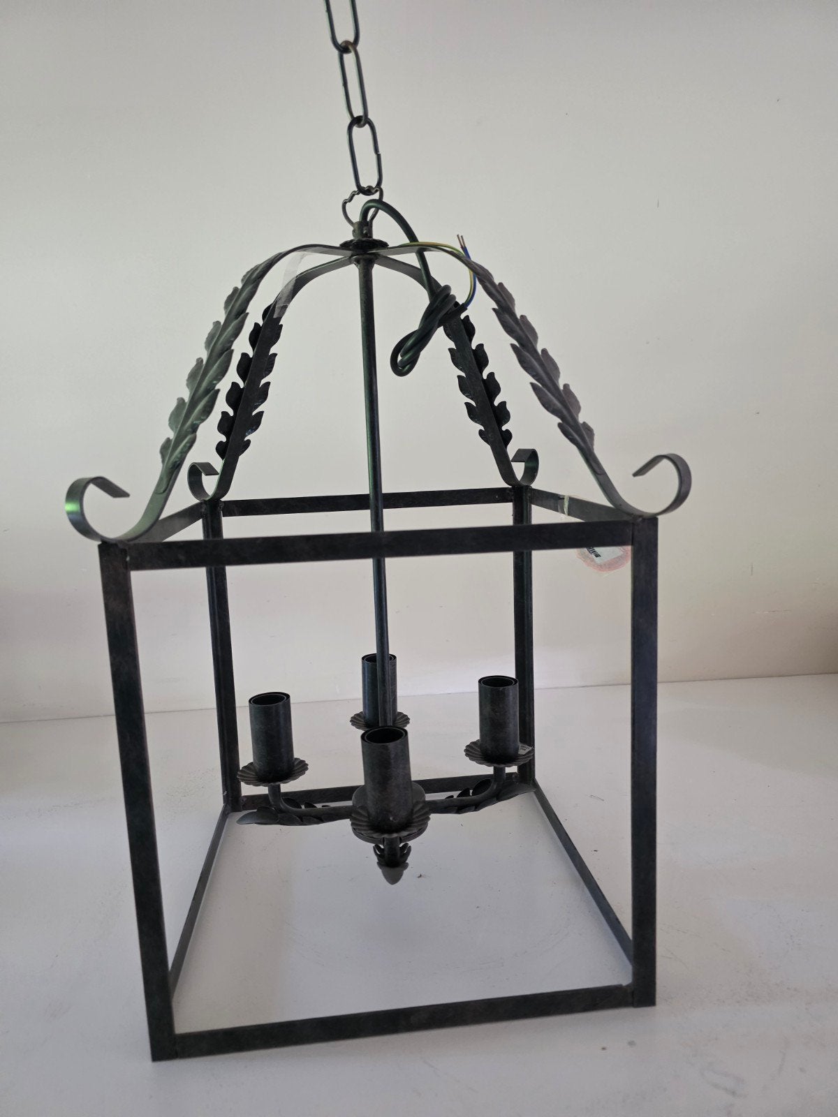 Hanglamp lantaarn metaal brocante, Ophalen of Verzenden, Nieuw, Zwart, Metaal