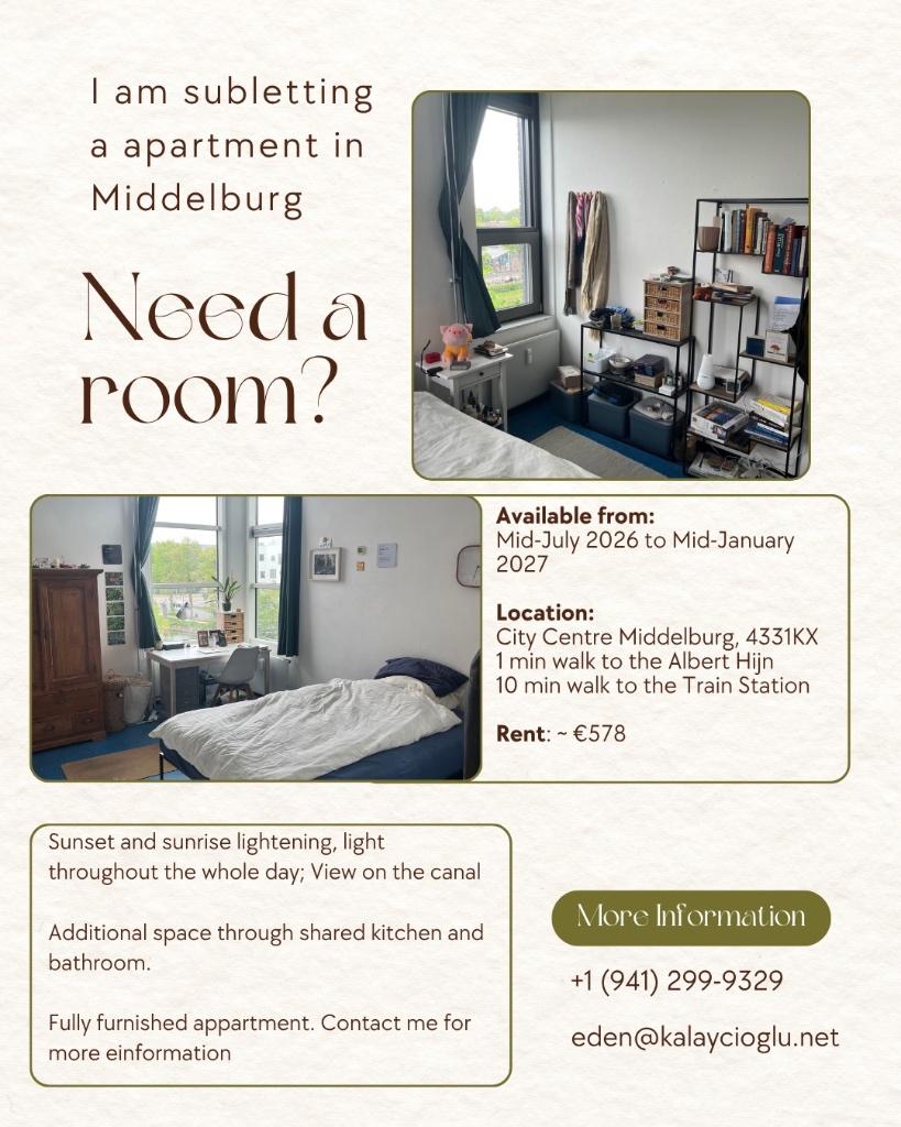 Subletting an apartment, July 2026 to Mid-January 2027, Huizen en Kamers, 20 tot 35 m², Overige regio's