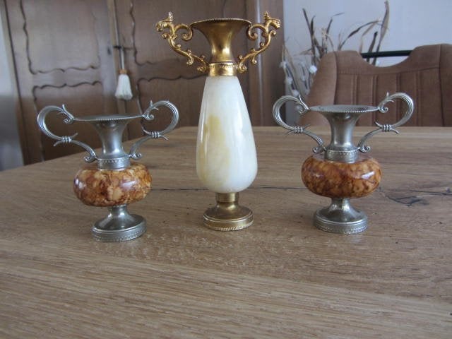 Set van 3 Vintage Onyx Miniatuur Amfora Vaasjes - MOD. DEP., Ophalen of Verzenden