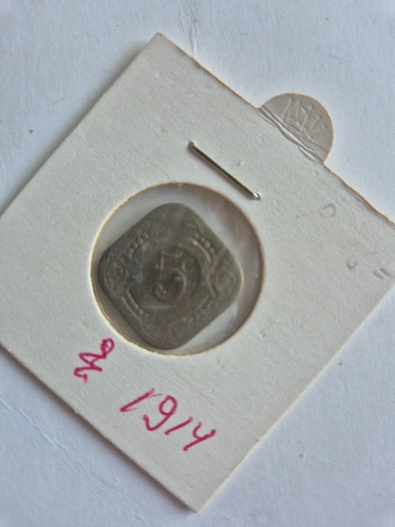 Munt vierkante stuiver 1914 Wilhelmina, Ophalen of Verzenden, Koningin Wilhelmina, 5 cent, Losse munt