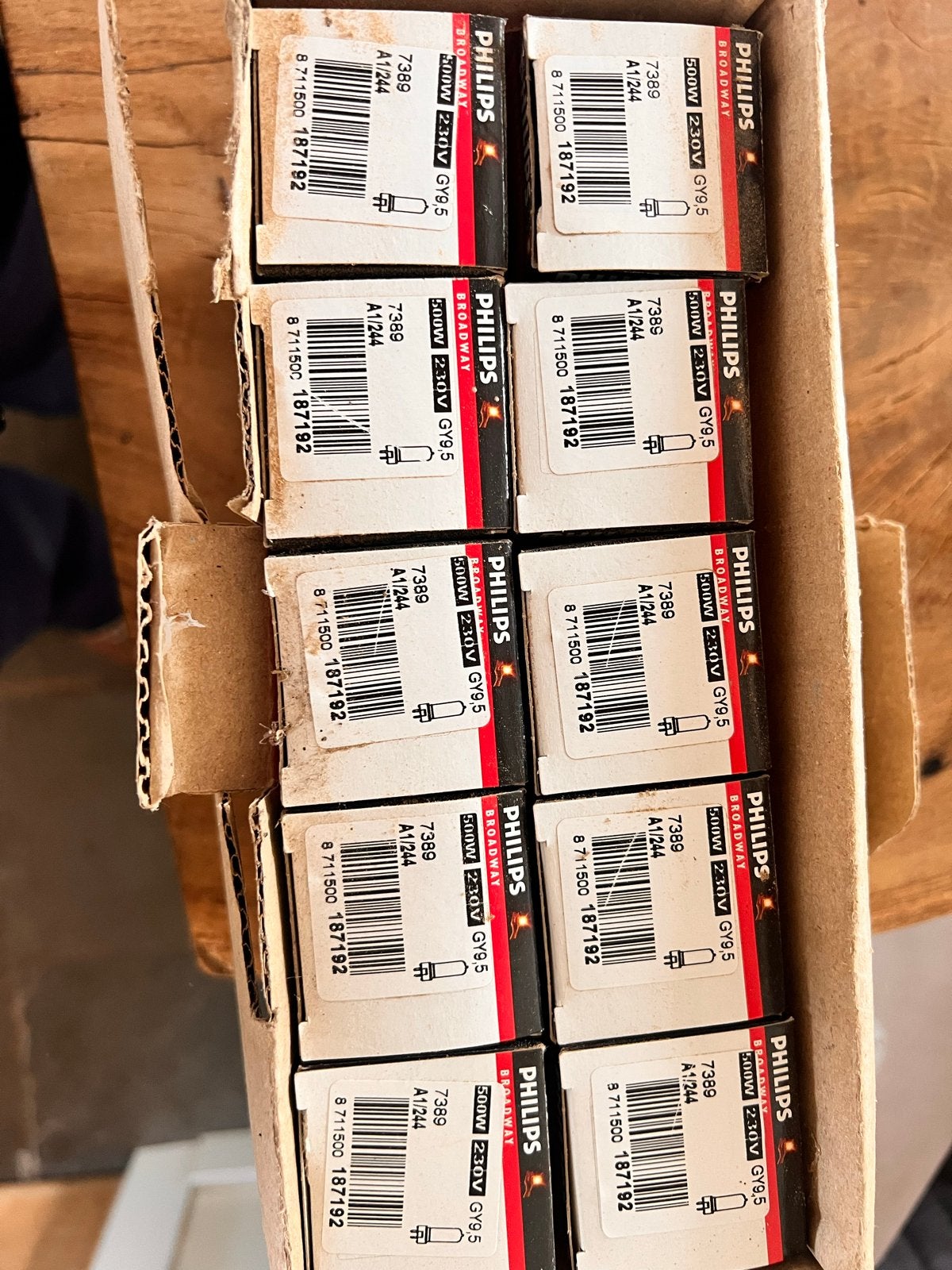 Philips Broadway 500W 230V GY9.5 Halogeenlampen (10 stuks), Ophalen of Verzenden, Nieuw, Overige fittingen, Philips