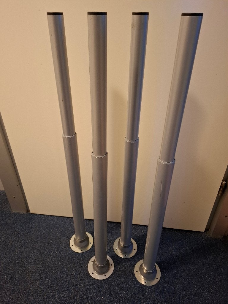 IKEA Olov poten, grijs, 4x verstelbaar 60-90cm, Ophalen, Gebruikt, Grijs, Metaal