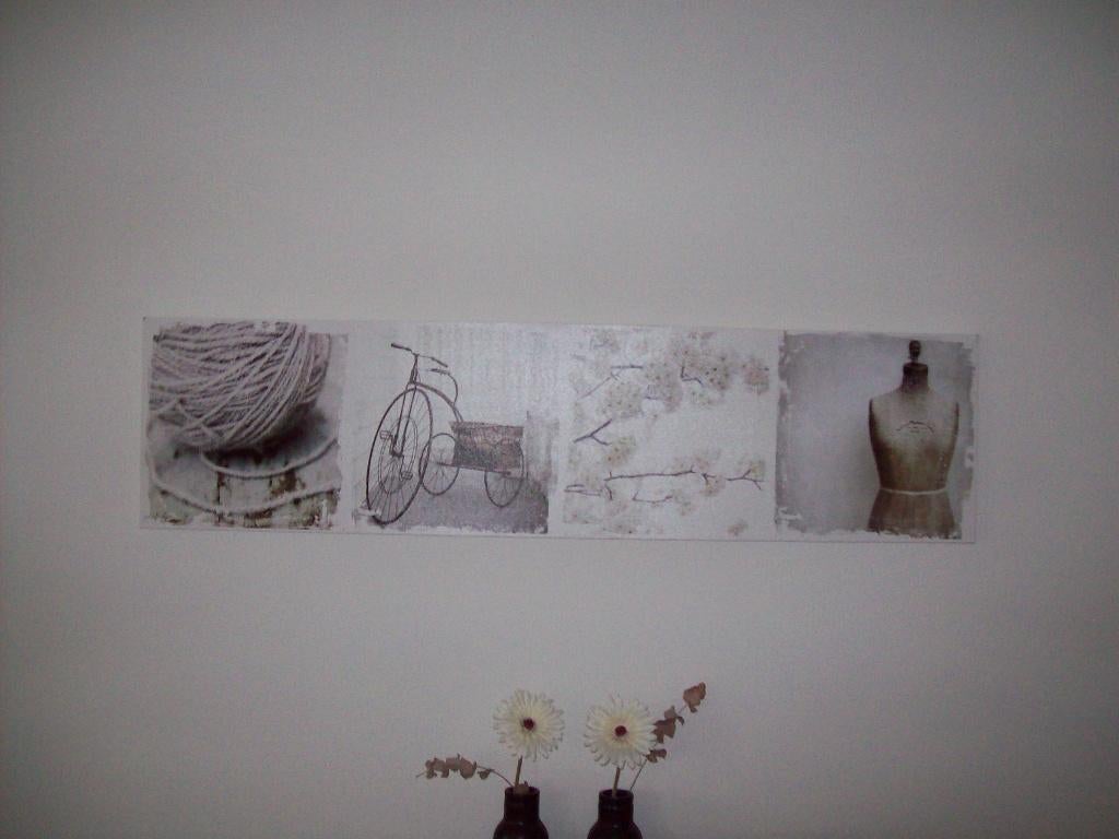 Canvas doek met 4 afbeeldingen, Ophalen, Overige typen, Nieuw, 100 tot 125 cm