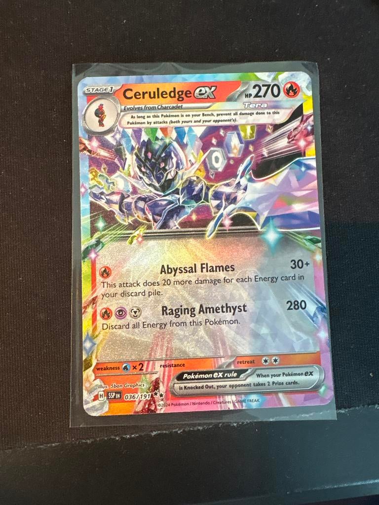 Ceruledge ex 036/191 SSP18 Pokémon kaart, Ophalen of Verzenden, Zo goed als nieuw, Losse kaart, Foil