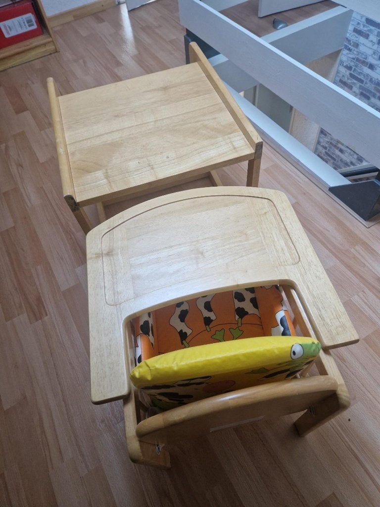Kinderstoel met tafel - Houten meegroeistoel, Ophalen, Gebruikt, Meegroeistoel, Aanschuifbaar