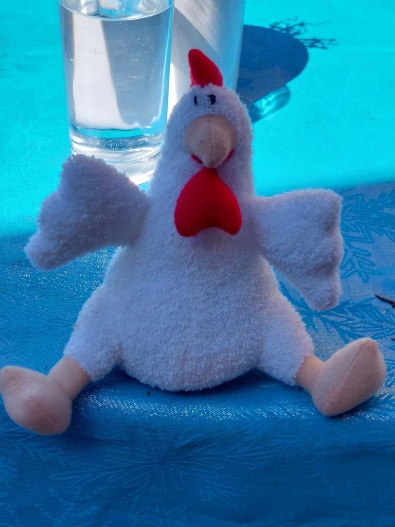 Leuke witte kip knuffel / handpop, Overige merken, Overige karakters, Overige typen, Ophalen of Verzenden