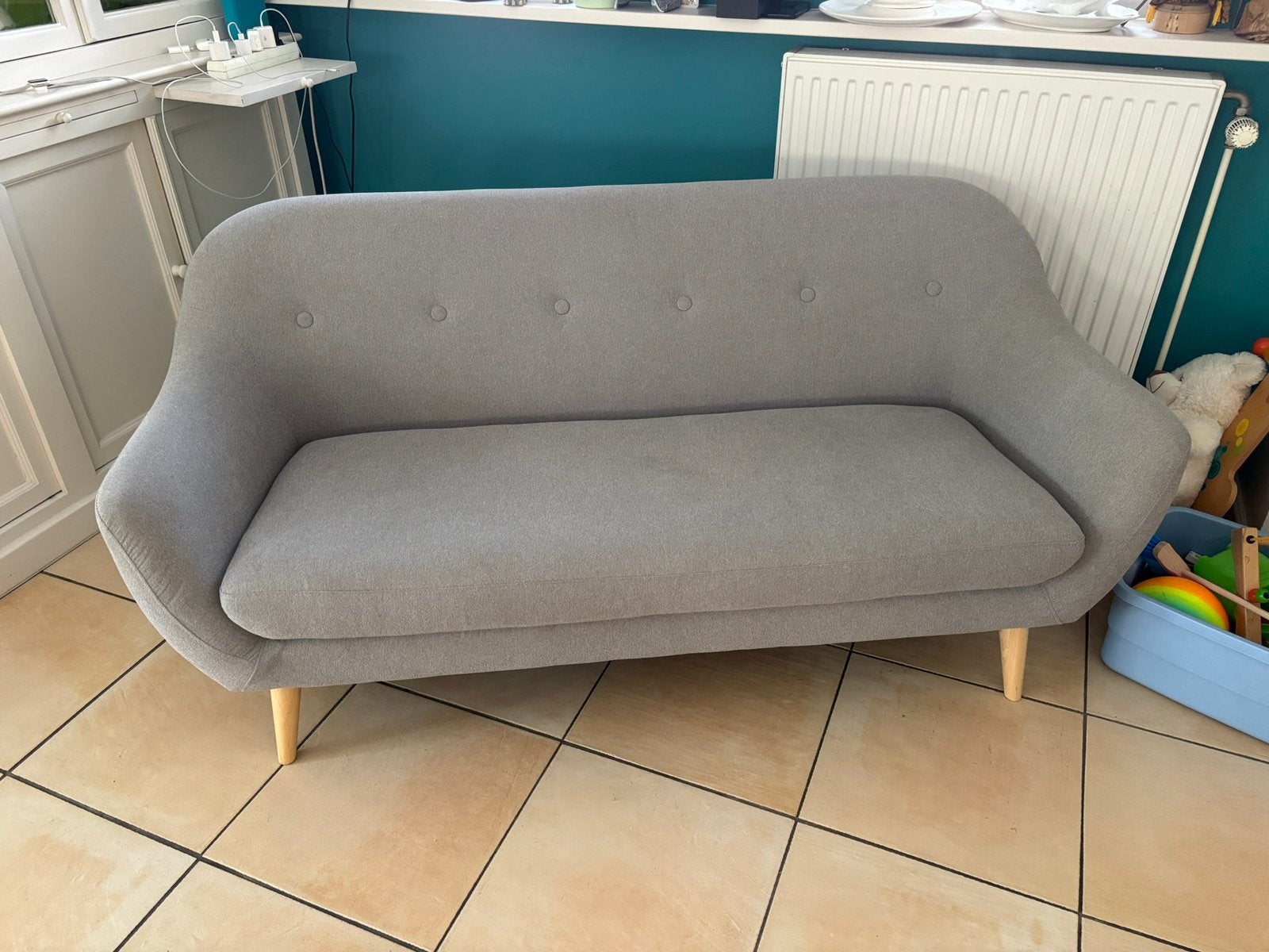 Grijze bank 2,5 zits, 150 tot 200 cm, Tweepersoons, 75 tot 100 cm, Ophalen of Verzenden