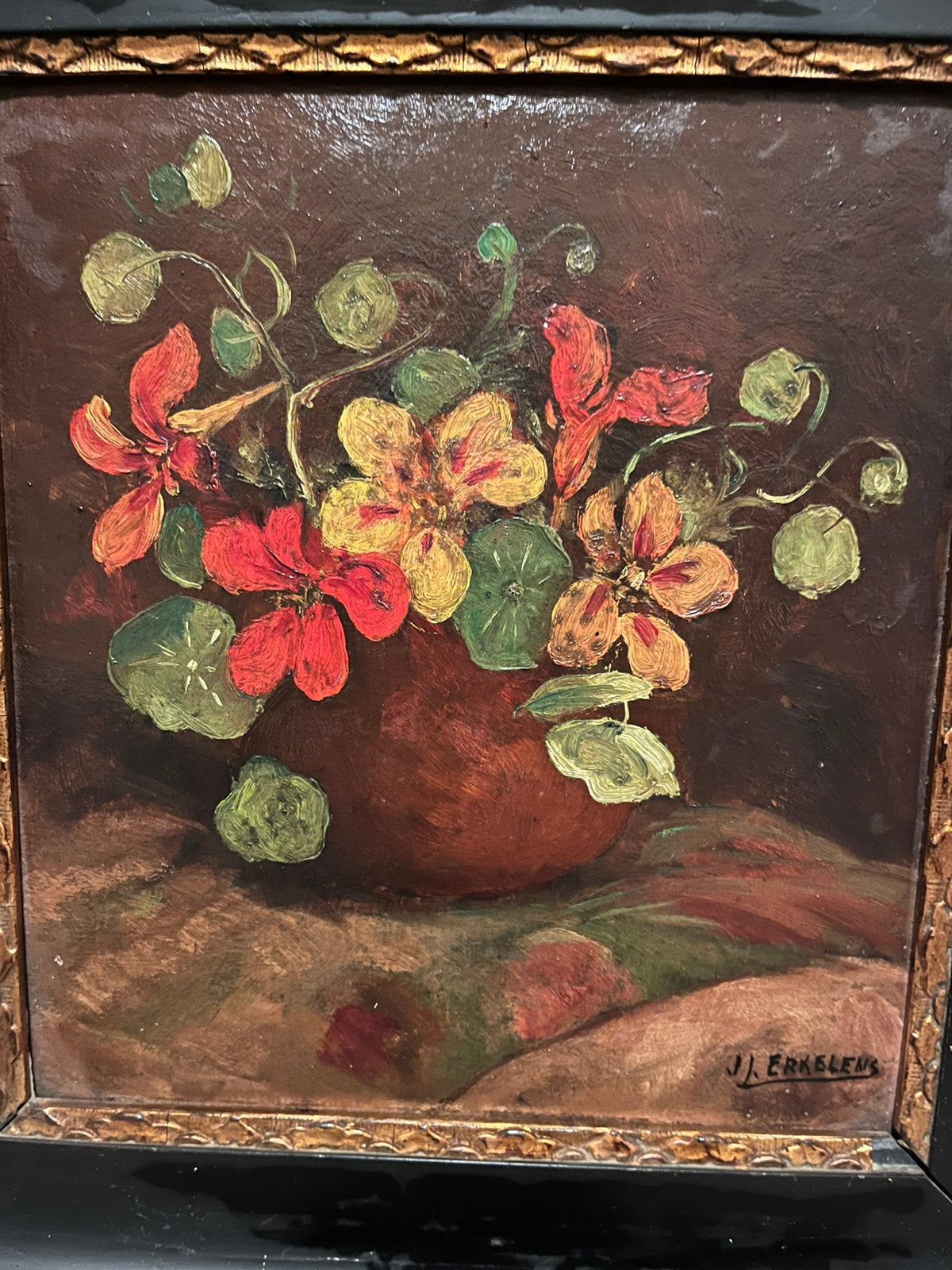 Antiek olieverf stilleven schilderij, Ophalen