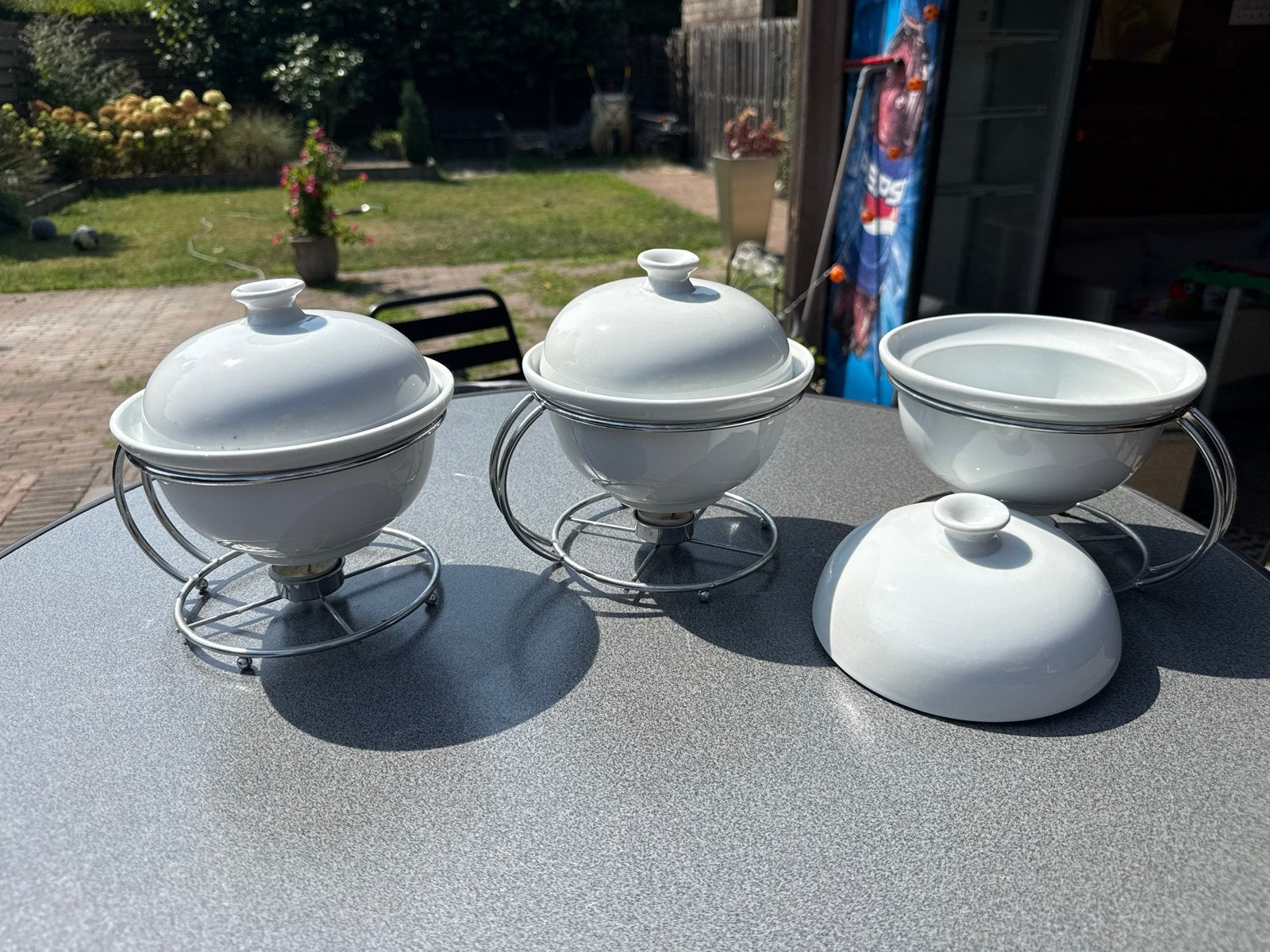 Schalen met warmhouders - 3 stuks, Ophalen, Overige merken, Zo goed als nieuw, Kom(men)