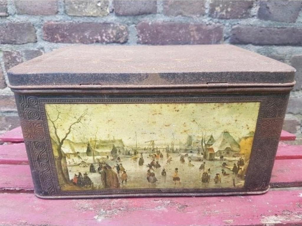 Schitterend winkelblik voorraadblik 100jaar collectoritem, Verzamelen, Blikken, Ophalen of Verzenden, Gebruikt, Koffie, Overige merken