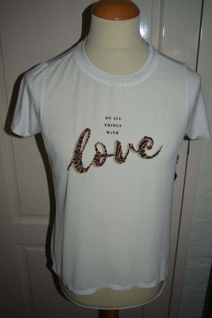 Cotton Club, mooi off white t-shirt met tekst, mt M, Kleding | Dames, T-shirts, Maat 38/40 (M), Wit, Ophalen of Verzenden, Zo goed als nieuw