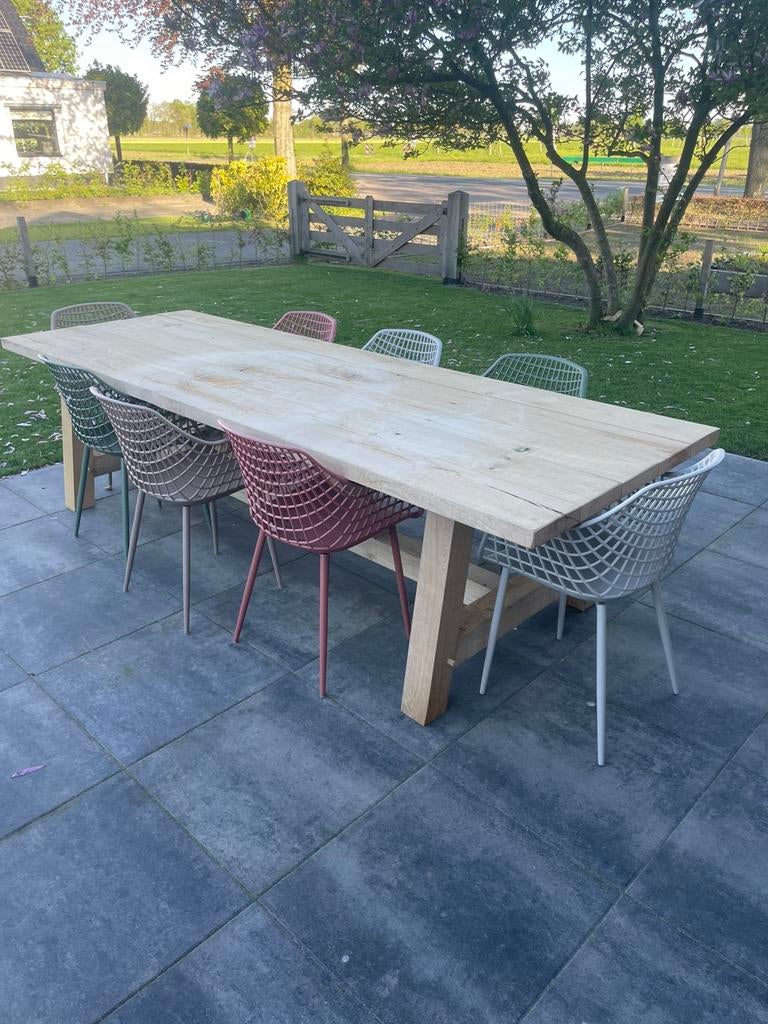 Eiken tuintafel, Ophalen, Nieuw, Rechthoekig, Hout