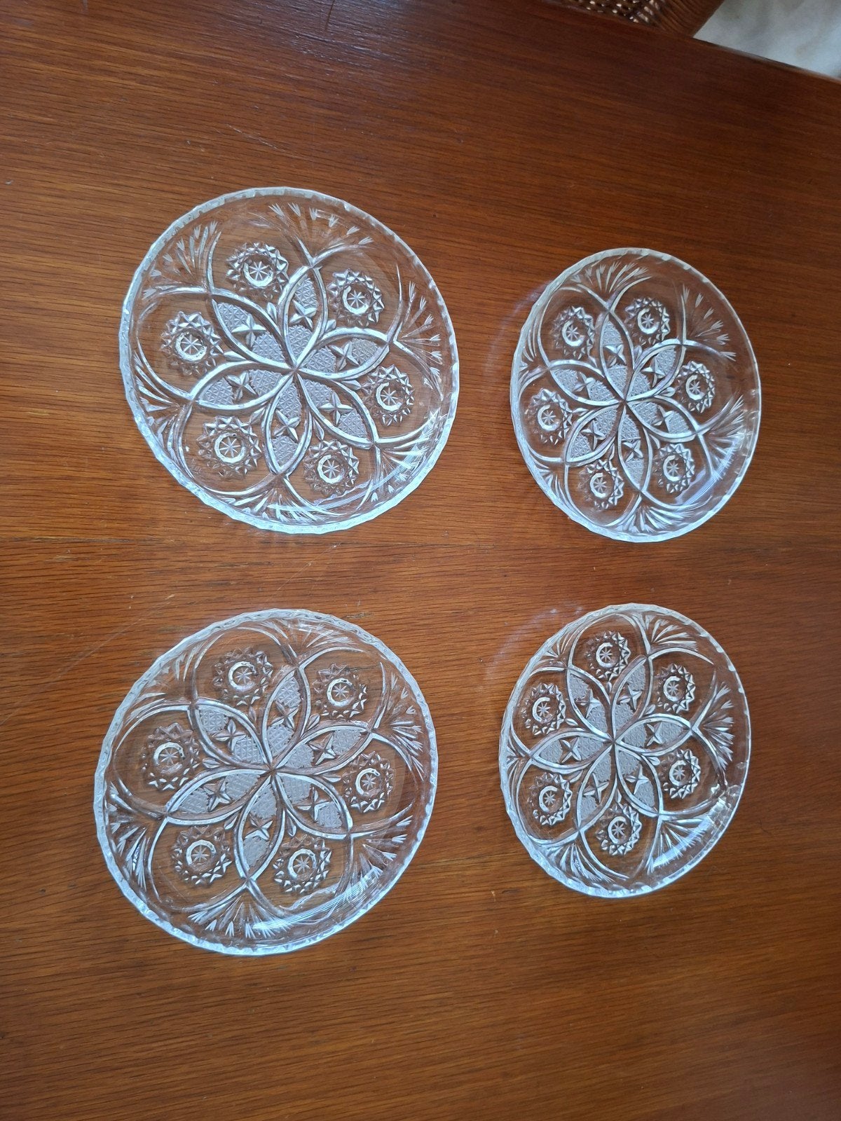 4 Kristal gebaksbordjes, Ophalen of Verzenden